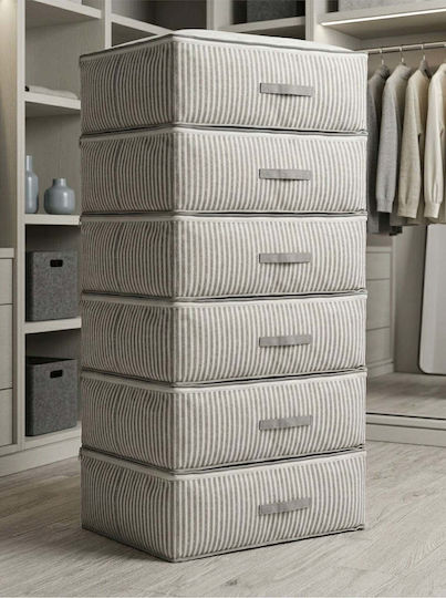 SteweHome Clothing Storage Case for Knitwear Duvet in White Colour 60x40x20cm 6 Pieces