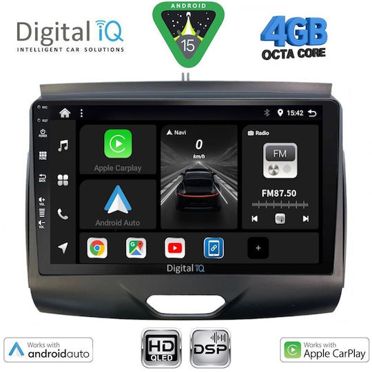 Digital IQ Car Audio System for Ford Ranger 2015-2018 Bluetooth USB WiFi GPS Apple CarPlay Android Auto with 9" Touch Screen