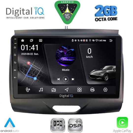 Digital IQ Car Audio System for Ford Ranger 2015-2018 (Bluetooth/USB/WiFi/GPS/Apple CarPlay/Android Auto) with 9" Touch Screen