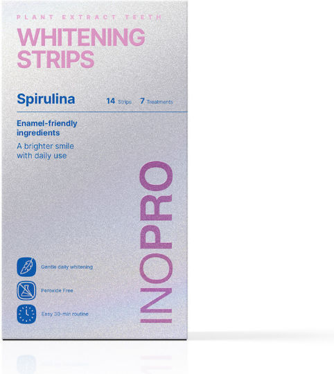 Inopro Spirulina Streifen Zahnaufheller Mit Pflanzenextrakten - 7 Behandlungen 14 Stück