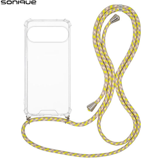 Silicone Case Cord Sonique Armor Clear Google Pixel 10 5G Pixel 10 Pro 5G Rainbow Yellow