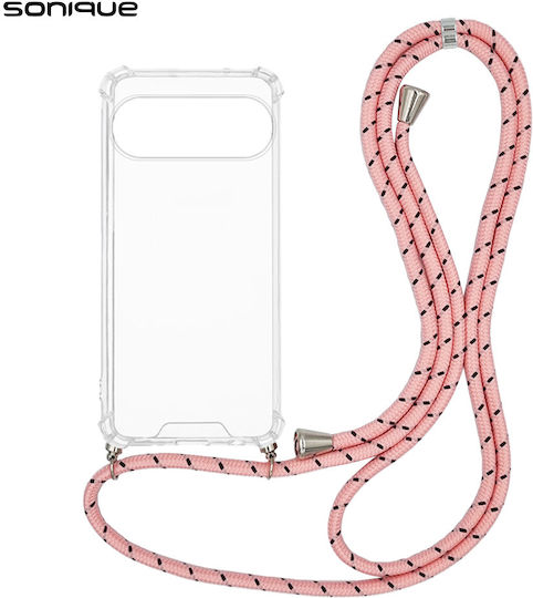 Θήκη Σιλικόνης Κορδόνι Sonique Armor Clear Google Pixel 10 5g Pixel 10 Pro 5g Rainbow Ροζ