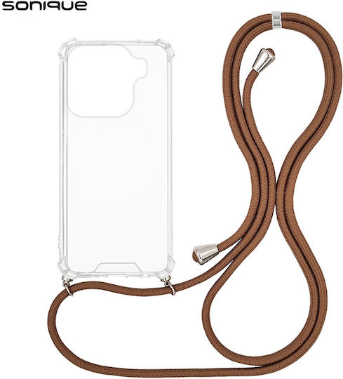 Silicone Case Strap Sonique Armor Clear Oppo Find X9 Pro 5g Brown