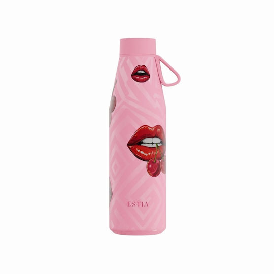 Estia Flow Save the Aegean Рециклируема Бутилка Термос Неръждаема стомана Без BPA 500ml Blush Pop
