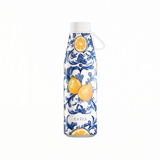 Estia Flow Save the Aegean Рециклируема Бутилка Термос Неръждаема стомана Без BPA 500ml Amalfi Coast