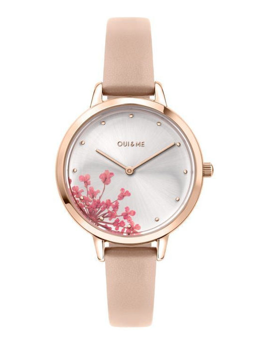 Oui & Me Women's Watch 34mm Battery with Pink Leather Strap