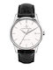 Men's Watch 39mm Battery with Black Leather Strap