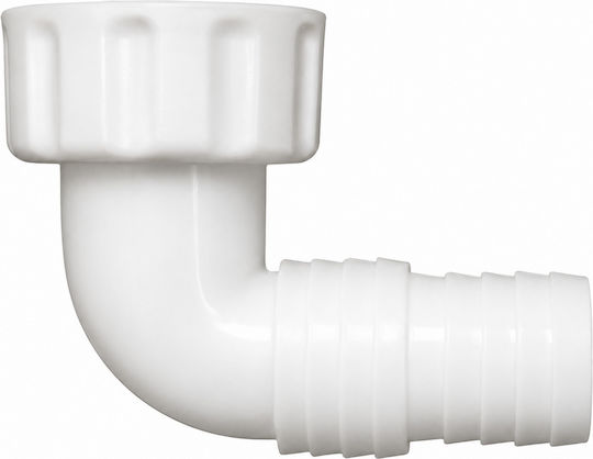 Plastic White Elbow Connector Washing Machine Outlet 1 F200-F19