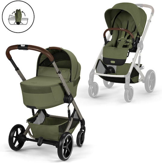 Cybex Balios S Lux Reversible 2 in 1 Baby Stroller Suitable for Newborn Moss Green 11.2kg