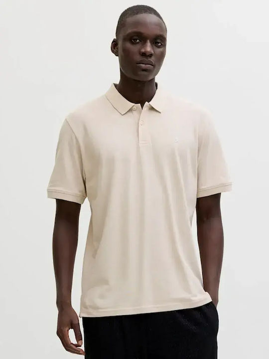 Jack & Jones Polo Μπλούζα Κοντομάνικη Μπεζ