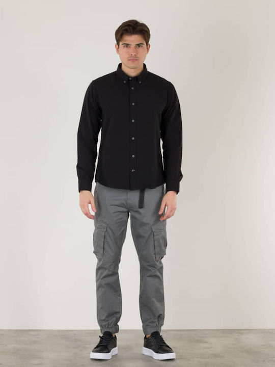 Rebase Cargo Trousers in Loose Fit Dark Grey