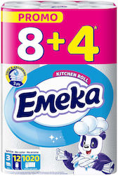 Kitchen Paper 3 Ply 8+4pcs White Emeka
