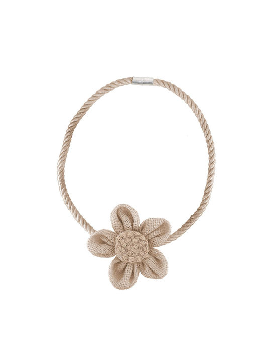 Flower Δέστρα Μαγνήτης από Ύφασμα Μπεζ