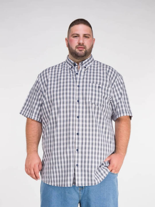 Short Sleeve Checked White Shirt 251GS-5078A