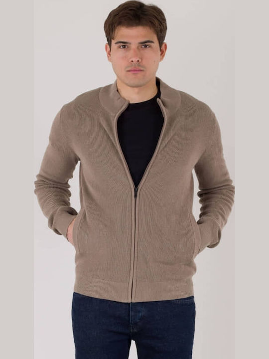 Men's Knitted Beige Cardigan