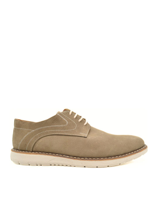 Herren Freizeitschuhe Aus Leder Beigen DR431 Taupe Nubuck