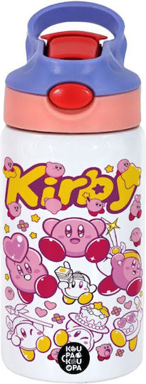 Koupakoupa Kirby Неръждаема Стомана Детска Бутилка За Вода Със Сламка Розова 350ml