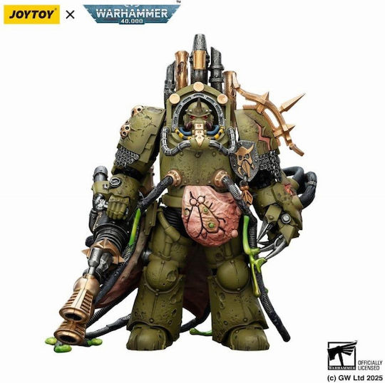 Joy-Toy Warhammer 40000 Death Guard Lord of Virulence With Power Fist and Twin Plague Spewer Action Figure