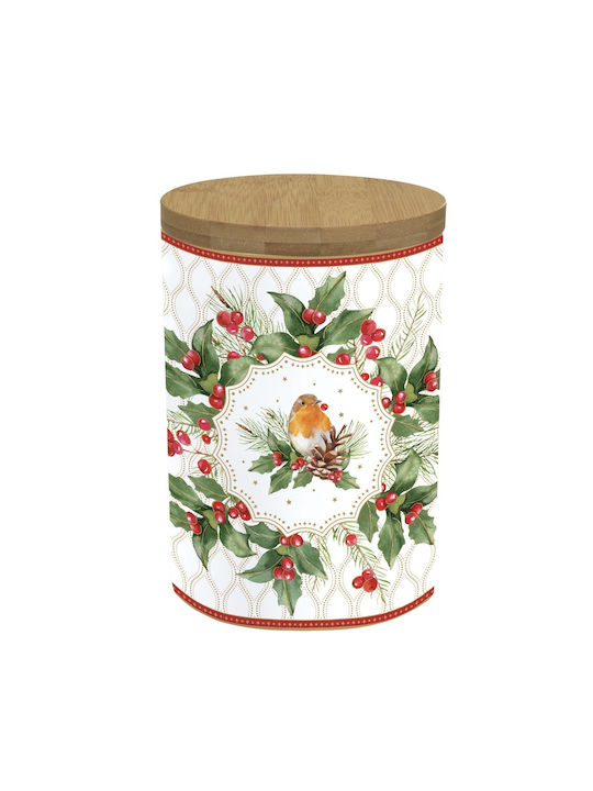 Easylife Christmas Porcelain Cookie Jar Flowers & Branches 16x11cm
