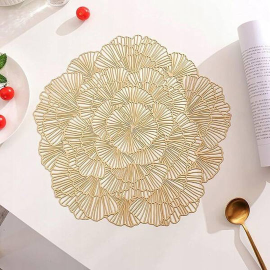 ecarla Tischsets Rund Kunststoff Gold