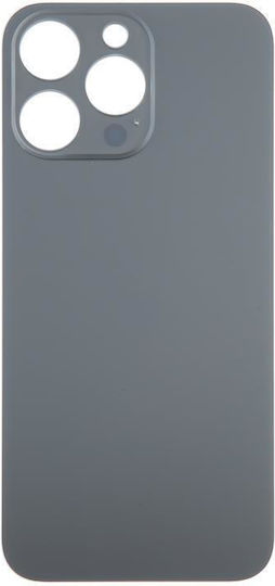 Apple Iphone 15 Pro Battery Cover + Adhesive Large Hole Black Titanium Hq Oem Logo