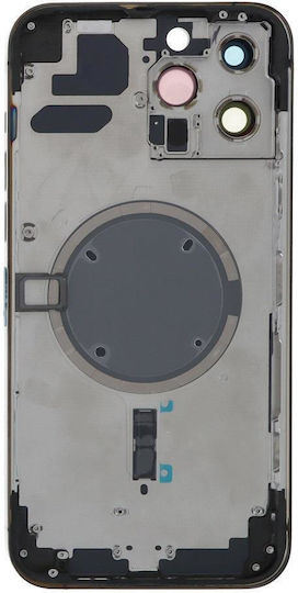 Apple iPhone 13 Pro Max Rückseiten Akku Türabdeckung Mittlerer Rahmen Gehäuse Kleine Teile Schwarzes Oem Logo