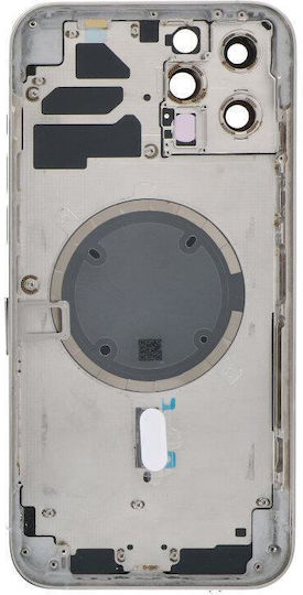 Apple Iphone 12 Pro Max Back Battery Door Cover Middle Frame Housing Small Parts Silver Oem Logo