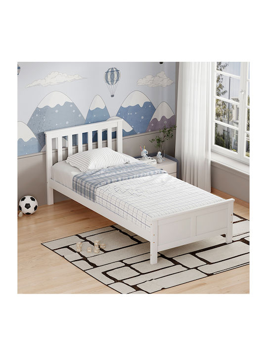 Neranda Pat Pentru Copii Cușetă Single Bej Pentru Saltea 90x190cm