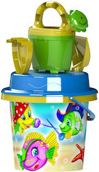 Beach Bucket Fish Pirates 17cm Watering Can + Accessories 6 Pieces Ds-w-1806 Beach Bucket Fish Pirates 17cm Watering Can + Accessories 6 Pieces Ds-w-1806