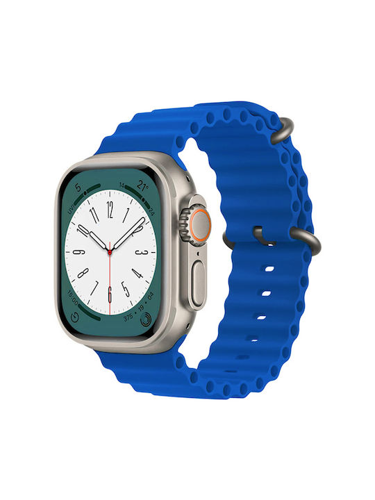 Orso Deluxe Sport Silicone Blue Strap Apple Watch 38 40 41 42mm Series 10 11