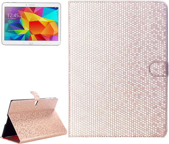 Leatherette Honeycomb Texture Case Galaxy Tab S 10.5 T800 Gold Stand Gold