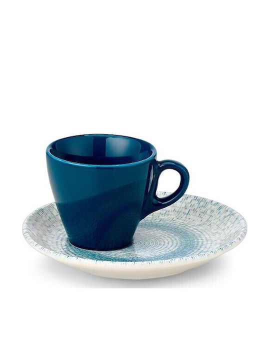 Cryspo Trio Set Of Brown Coffee Cups Made Of Brown Porcelain 100ml 6 Pieces
