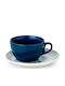 Cryspo Trio Set Of Blue Porcelain Tea Cups 230ml 6 Pieces