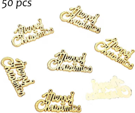 Frohe Weihnachten Glücksbringer Kleines Metallisches Anhängermaterial 50 Stück