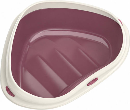 Ladă de nisip pentru pisici Colț Roz L49 x l40 x Î17.5cm
