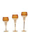 Fylliana Fl6910 Set Kerzenhalter Glas in Orangen Farbe 3 Stück