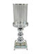 Kerzenhalter Glas in Silber Farbe 11x11x35cm
