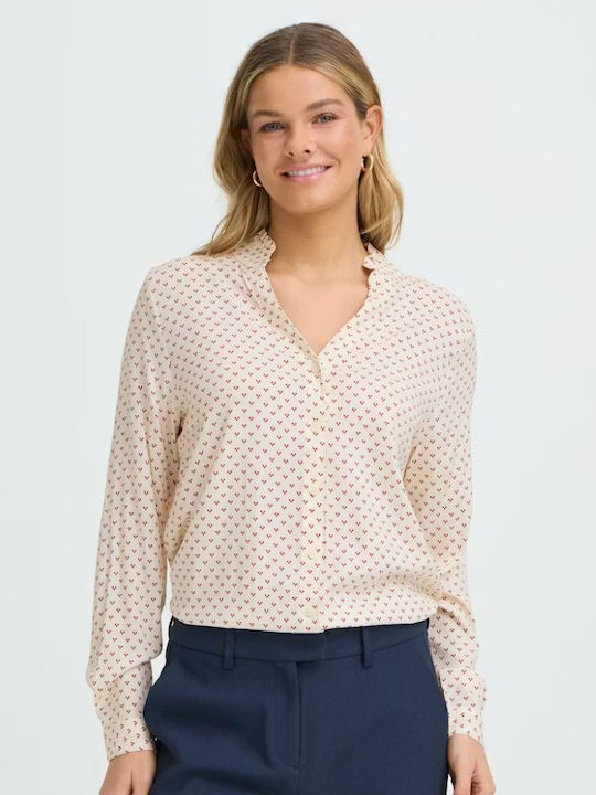 Langärmeliges Damenhemd Beige