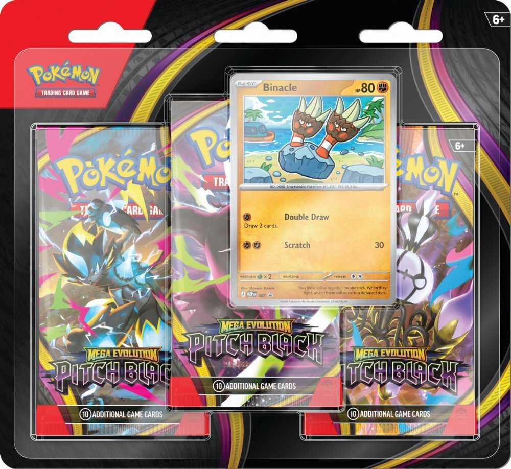 Pokemon Mega Evolution Pitch Black Binacle 3 booster Blister Booster Pokemon Mega Evolution Pitch Black Binacle 3 booster Blister Booster