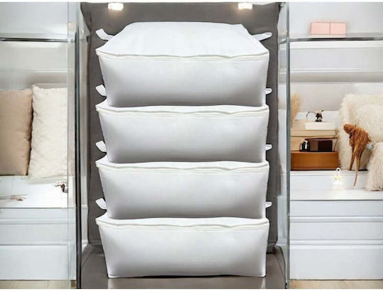 SteweHome Fabric Clothes Storage Case in White Colour 62x44x22cm 4pcs