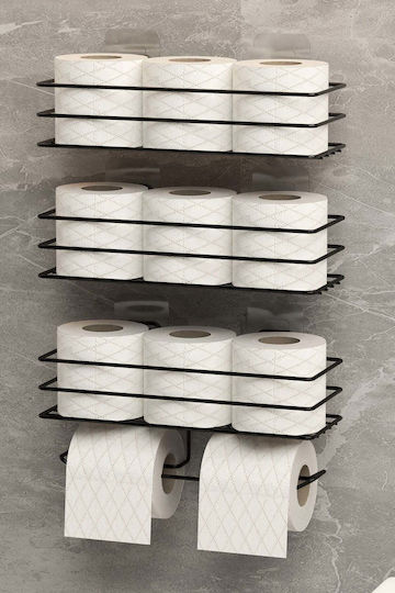SteweHome Wall Mounted Bathroom Shelf Metallic Black