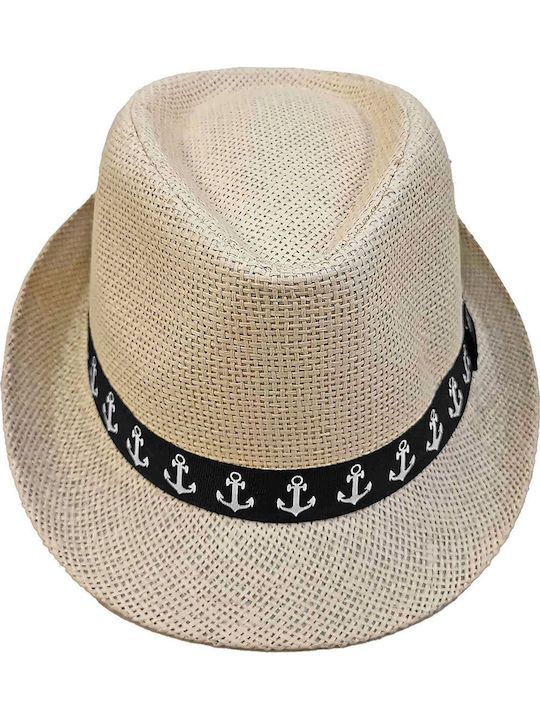 Summertiempo Pălărie bărbătească textilă Fedora Ecru