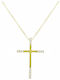 Senzio Belibasakis Women's Gold Cross 9K with Chain