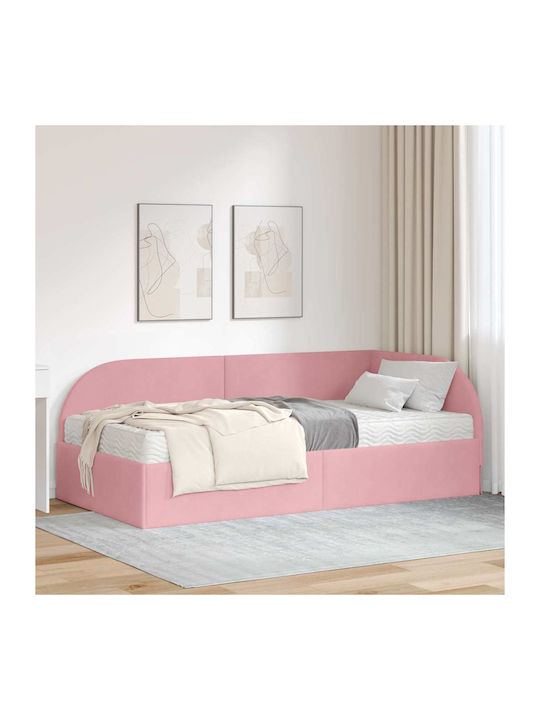 Ein Einzelbett Mit Samt Rosa Mit Lattenrost & M...