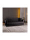 Modesto Canapea Extensibilă Cu Trei Locuri Cu Spațiu De Depozitare Neagră 213x84x86cm