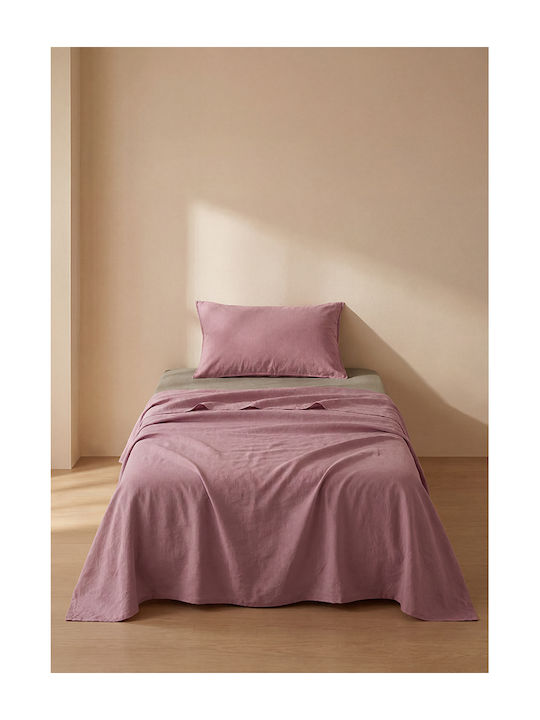 Comfort Σετ Σεντόνια Μονά 160x265εκ. Ροζ (3τμχ)