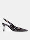 Pointed Toe Heels with Strap Brown
