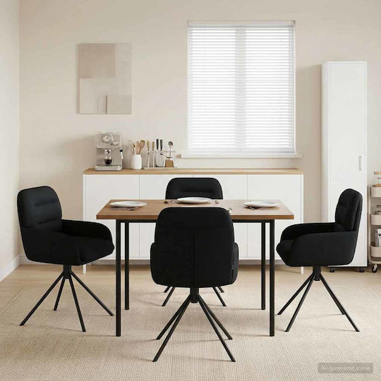 Ess- und Küchenstühle mit Künstliches Leder Schwarz 4 Stück 59x59.5x90cm