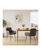 Dining Armchairs With Genuine Leather Grey 2 Pieces 59x56.5x85cm