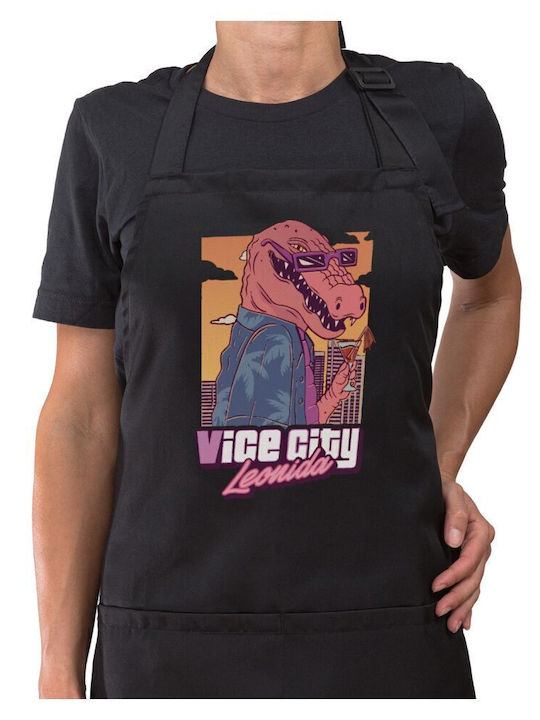 Koupakoupa Vice City Leonida Kitchen Apron Black 22x40cm